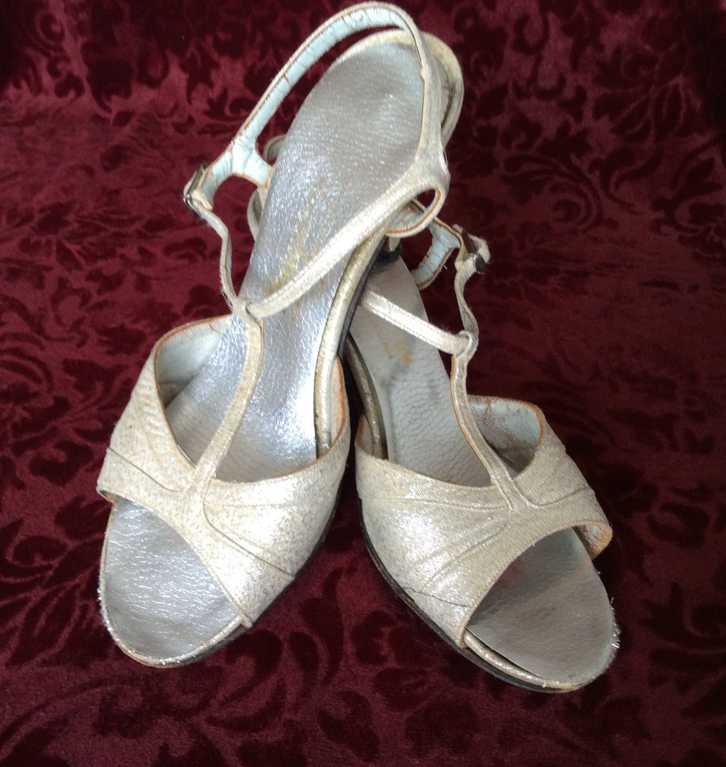 Vintage Glitter Show Girl Shoes