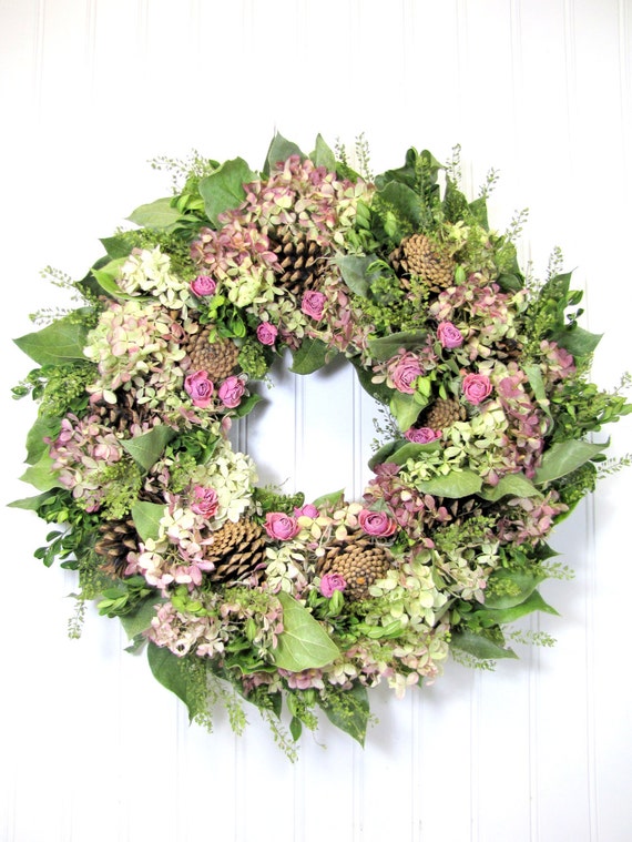 Natural Hydrangea Wreath Dried Flower Wreath