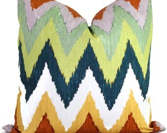 Martyn Bullard Schumacher Adras Ikat Chevron Decorative Pillow Cover 18x18, 20x20, 22x22 or lumbar pillow - Throw Pillow - Accent Pillow