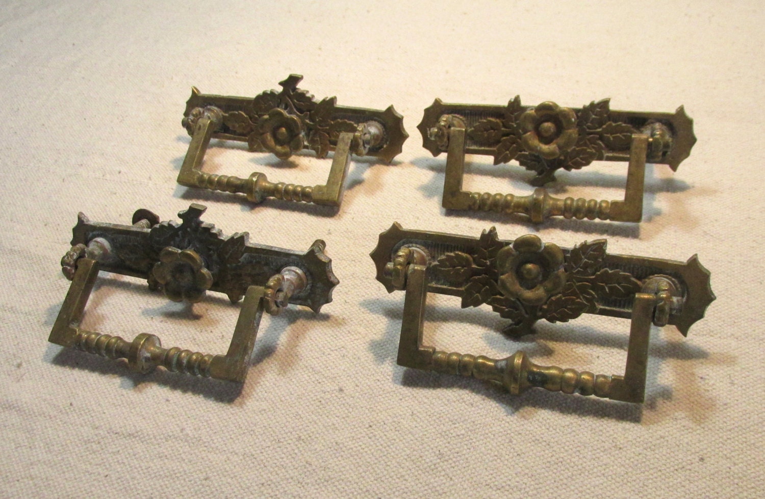 Antique Furniture Handle set of four Solid Brass by LastingWoods