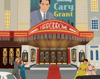 Bristol Greetings Card - Bristol Hippodrome/Cary Grant