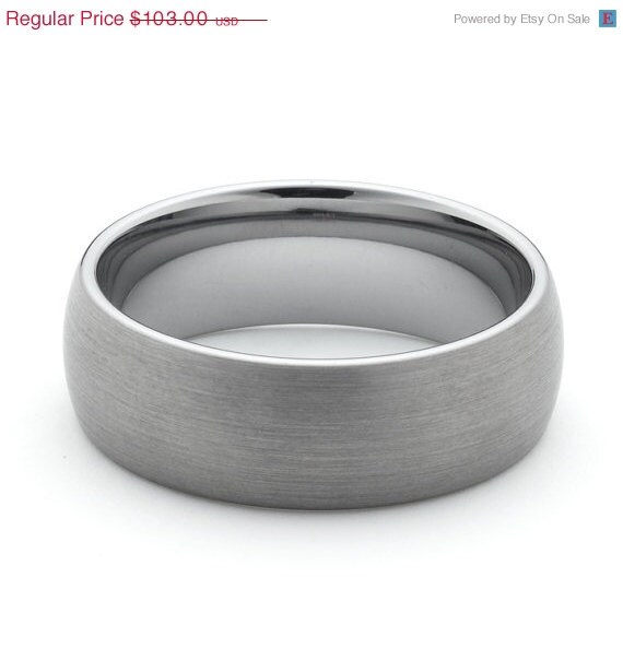 ON SALE Tungsten Wedding Bands With Brushed Finish Comfort Fit