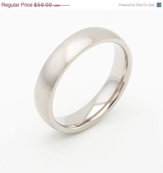 ON SALE Titanium Mens Wedding Bands With by FirstClassJewelry