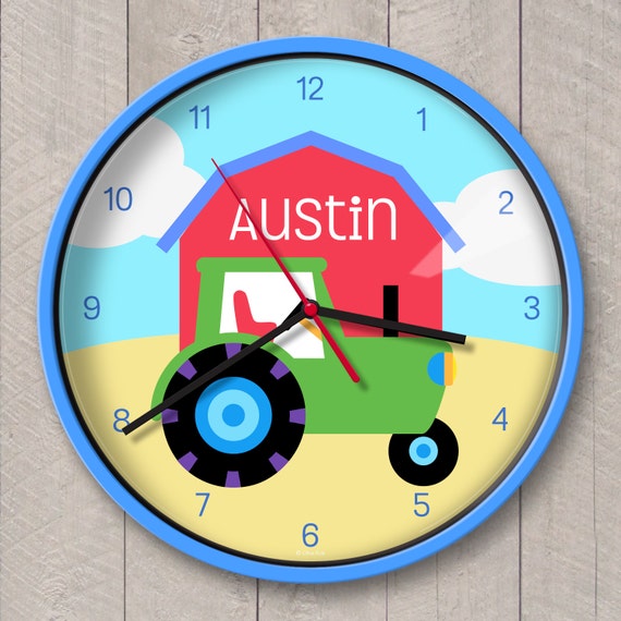New Olive Kids Personalized Tractor Clock by ArtAppeel on Etsy
