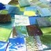BLUE & GREEN with PURPLE Translucent Stipple Stained Glass Mosaic Tile
