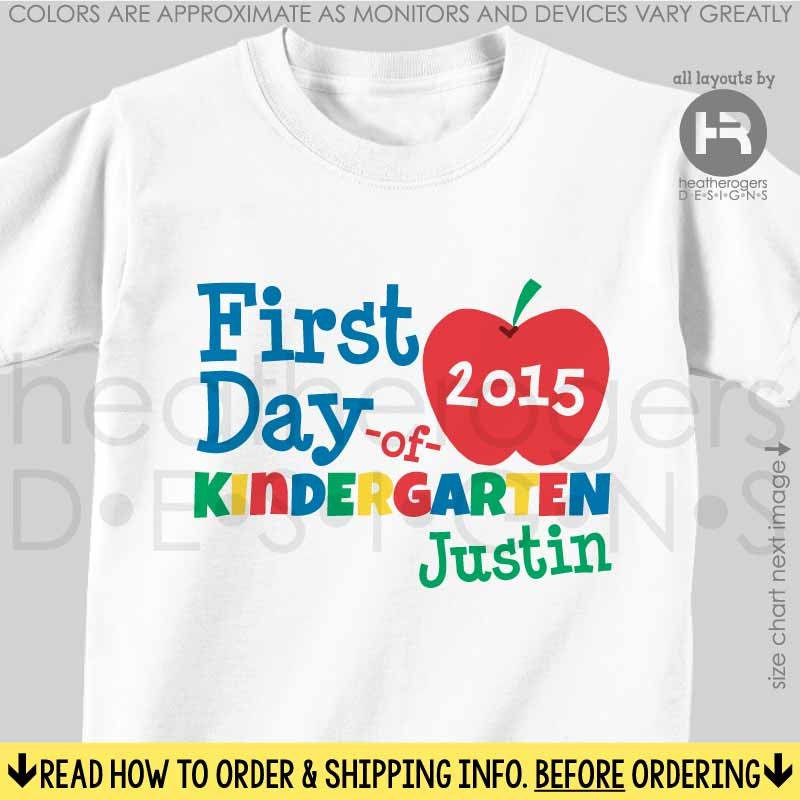 first day kindergarten shirt