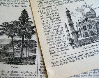 Vintage dictionary pages ~ book sheets