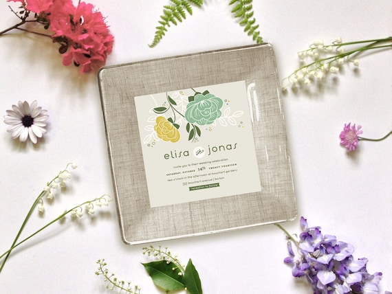 ... gift for couple - unique wedding gift - wedding invitation plate - 1st
