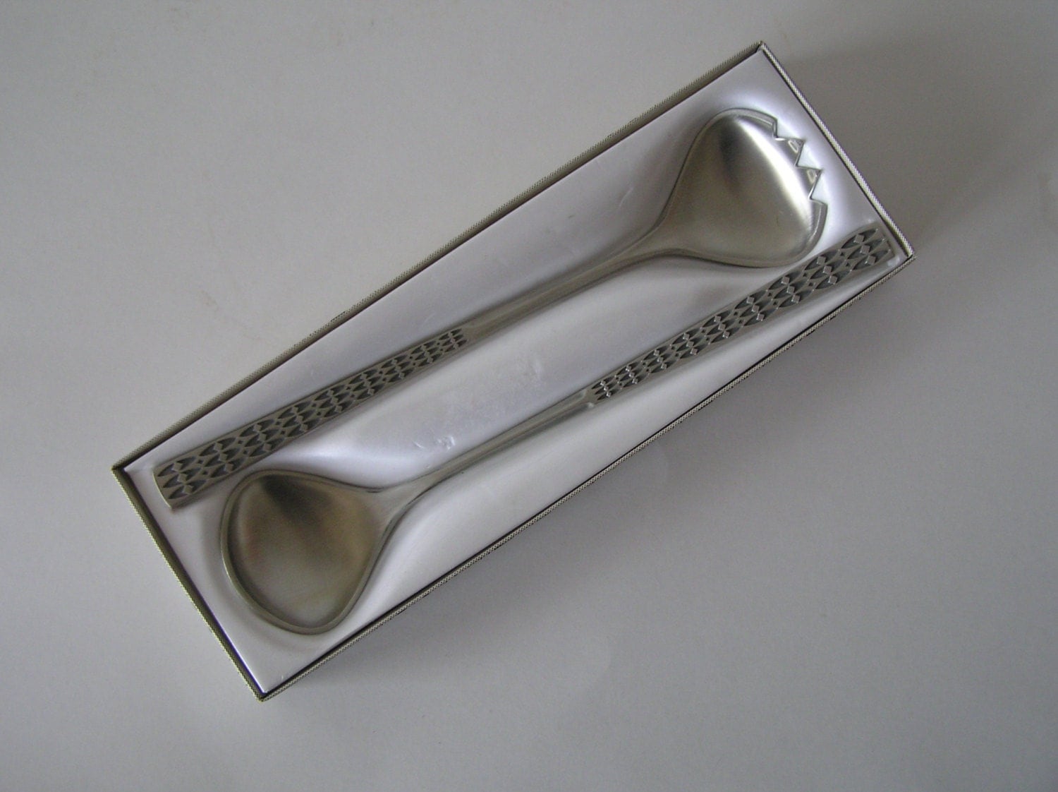 Mastad Pewter Salad Serving Spoon Fork Vintage Mid Century Danish