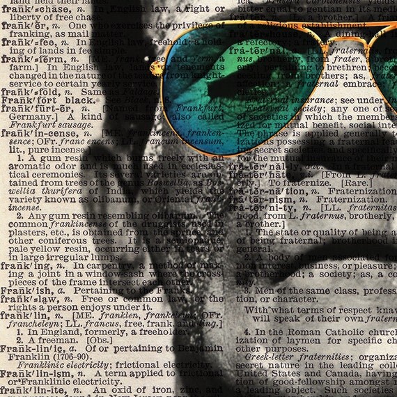 Cool FRANKENSTEIN Sunglasses Hipster Dictionary Art Print