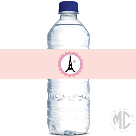 PRINTABLE Water Bottle Labels / Napkin Rings -- Fancy Nancy Inspired or Parisian Party Collection (Customizable) -- Mirabelle Creations Il_570xn