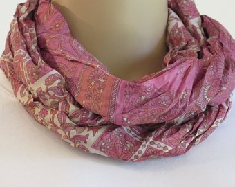 Silk Infinity Scarf, Silk Scarf, Summer Scarf, Neck scarf