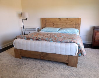 Lavonne Platform Bed - King, Queen, Full, Twin - Solid Wood, Whitewashed, Weathered, Salvaged, Reclaimed Vintage Wood Look - Atlanta