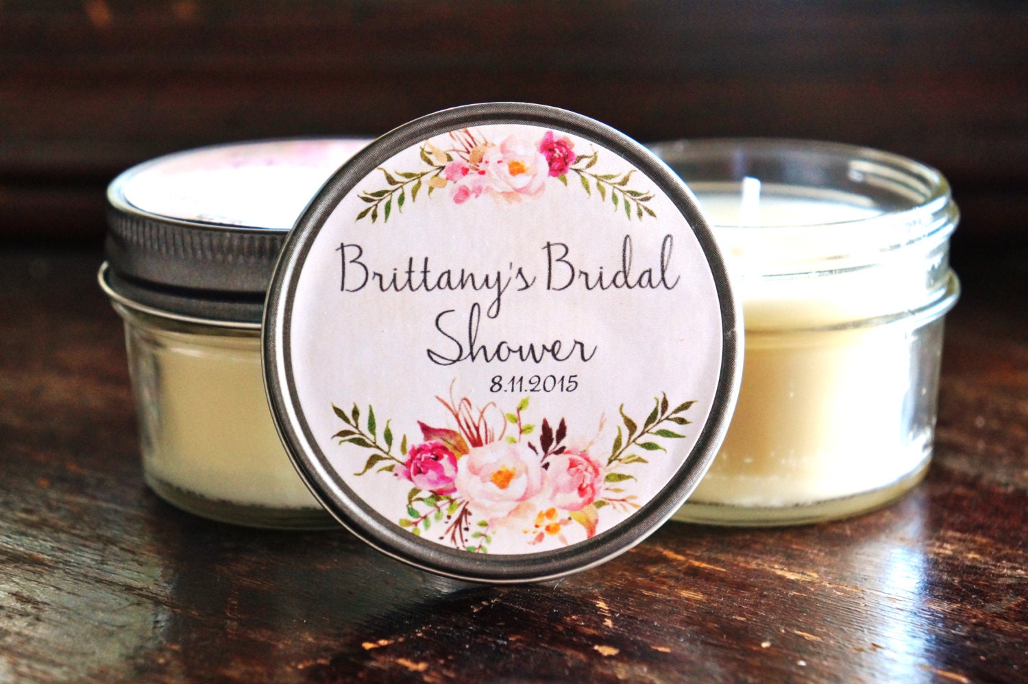 Set of 12 4 oz Bridal Shower Favor//Candle Favor//Rose