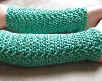 Arrow Girls Legwarmers Crochet Pattern Green