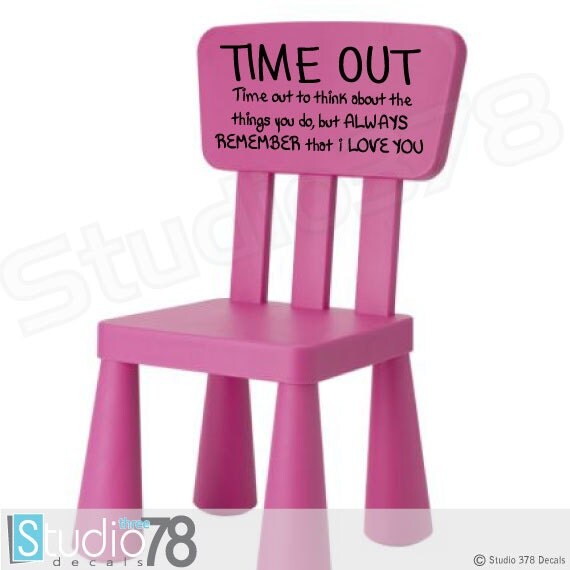 Time Out Chair Vinyl Decal Toddler Naughty by Studio378Decals