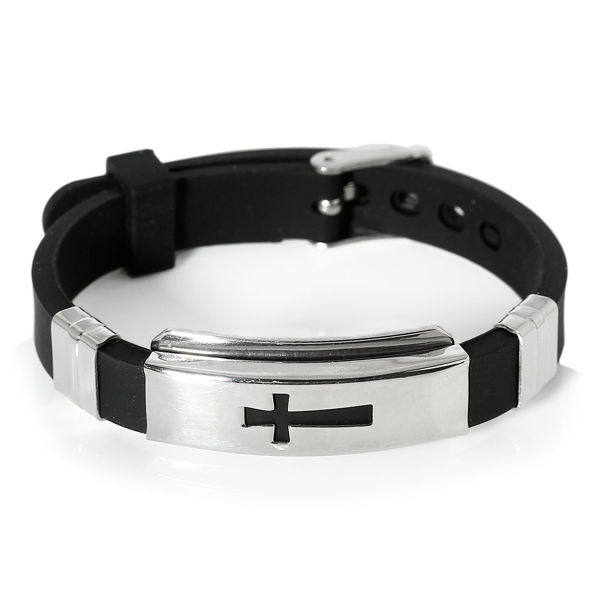 Unisex Stainless Steel Adjustable Cross Bracelet.....Mens