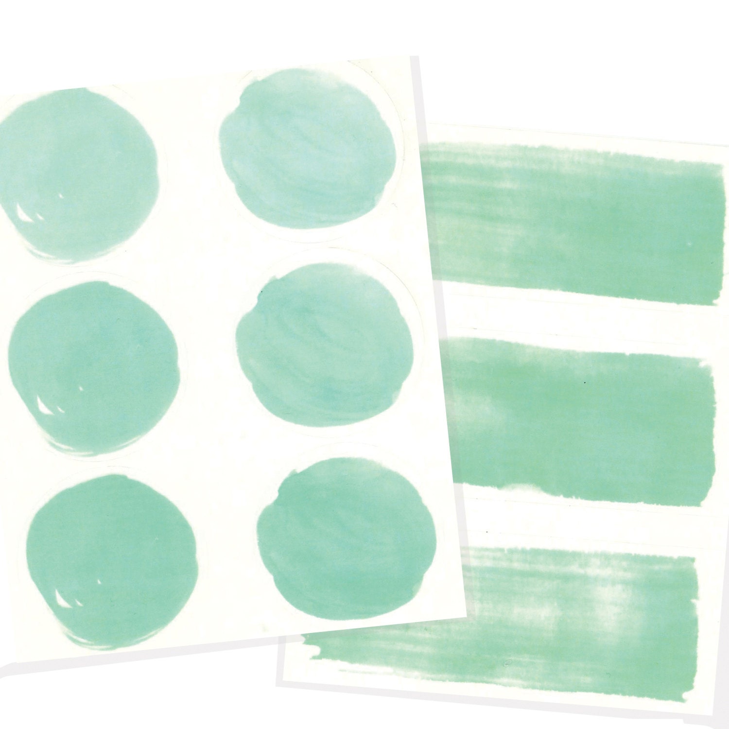 Mint Watercolor Letter Seal Stickers 9 Pack by bevebylaurenfish