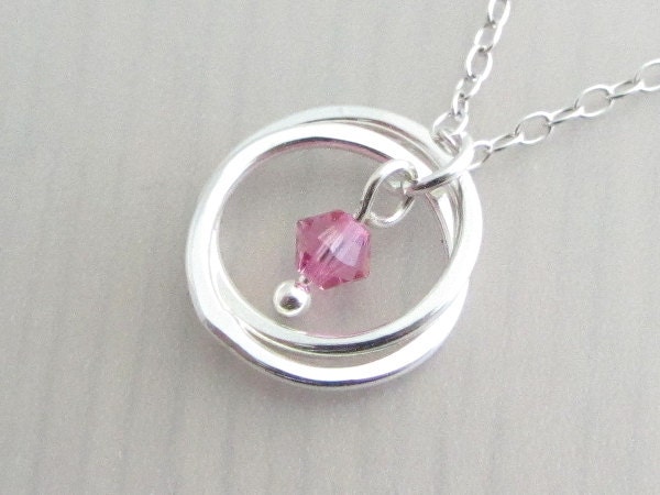 20th Birthday Gift October Birthstone Necklace Sterling