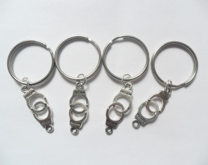 Best Friend Keychains 4 best friends handcuff keychains partners in crime bff couples sisters BFF