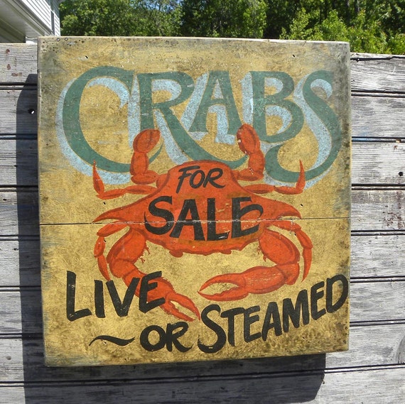 Crab Shack    Sign, hand painted, original, Z FS C5