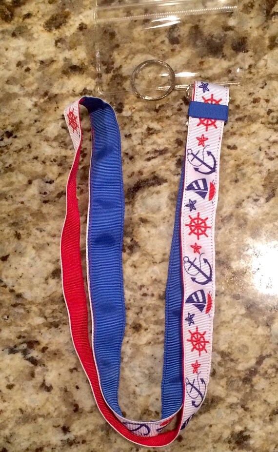 Nautical Anchor Cruise lanyard double ribbon by AngelBaileyTutus