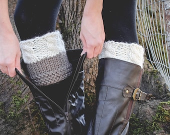 Reversible Boot Cuffs // Knit Boot Cuffs // Two in One Design // Leg Warmers // Cable Knit // Pinterest Favorite // Fashion Accessory