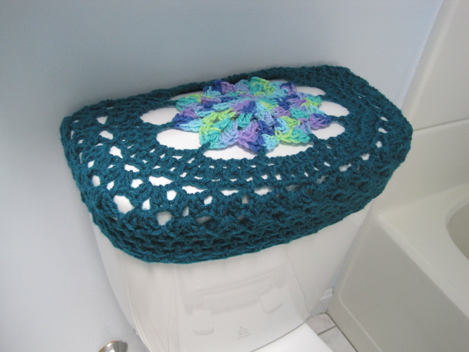 Crochet Toilet Tank Lid Cover or Crochet Toilet Seat by ytang