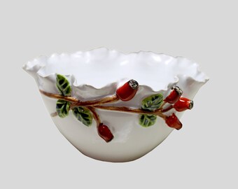 Ceramic Rose Hip, Ceramic Bowl, Ceramic gorgeous bowl, Handmade Pottery Bowl, Ceramics and Pottery