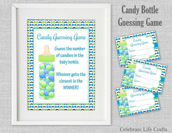 Baby Shower Printable Game Candy Bottle Guessing Game Sign