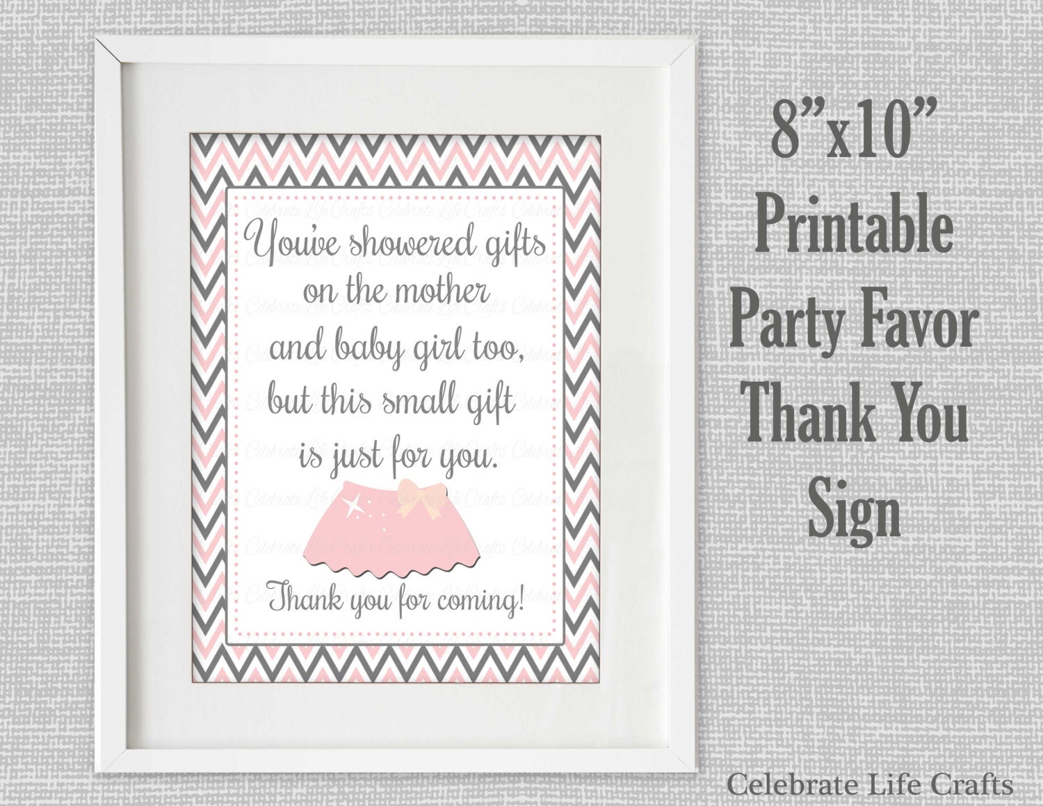 Baby Shower Printable Thank You Favor Sign Printable Baby