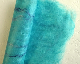 Blue Craft Paper - Hand made Silk Paper - Textile Art and Craft - Turquoise Wave - Small