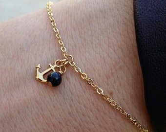 Tiny Anchor bracelet - 18k gold filled