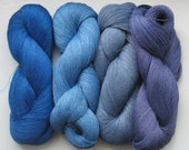 Linen Yarn grey blue azure 400 gr (14 oz ), Cobweb / 1 ply, each hank contains approximately 3000 yds
