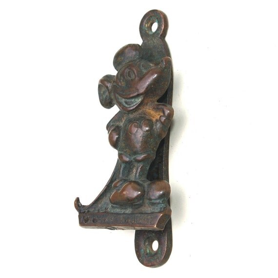 Antique Mickey Mouse Door Knocker Rare Walt Disney Brass