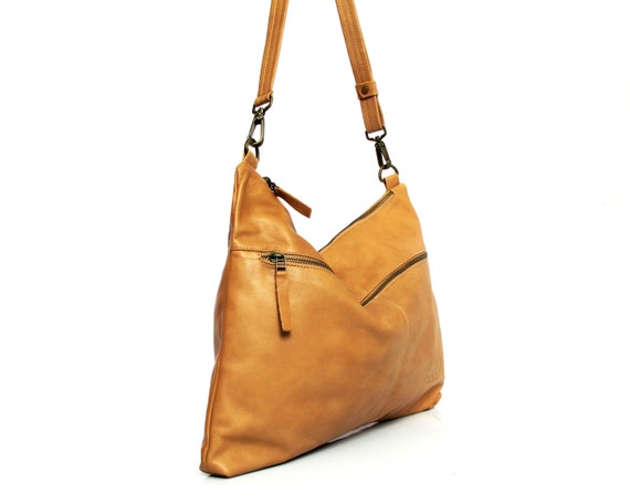 camel leather shoulder bag