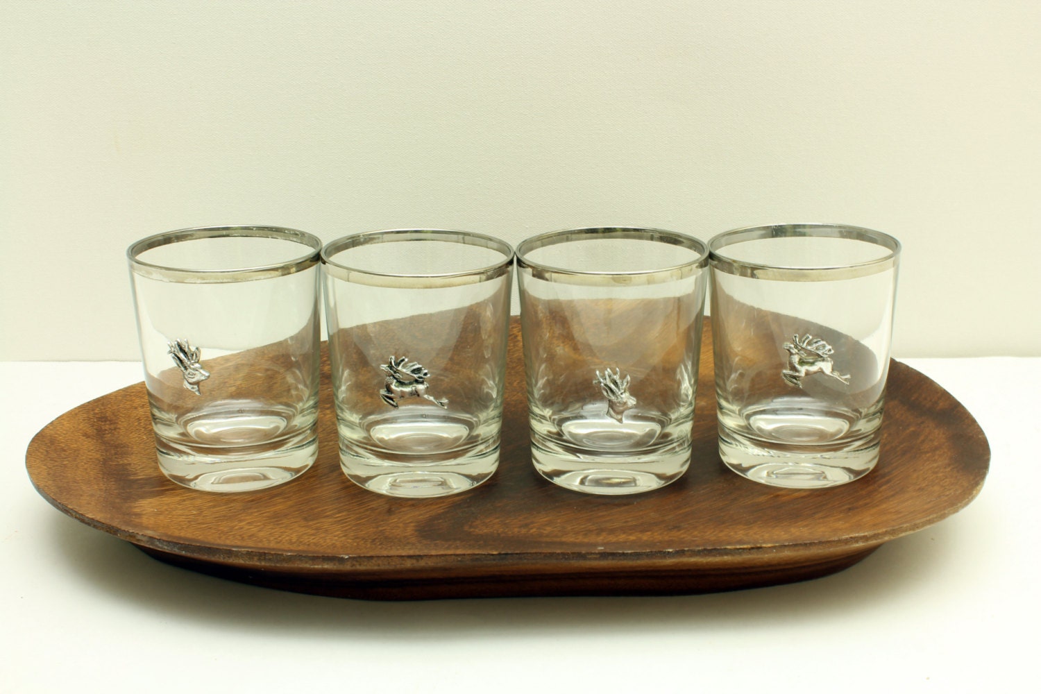 Vintage Antler Deer Elk Liquor/Drink Glasses Rustic Glasses