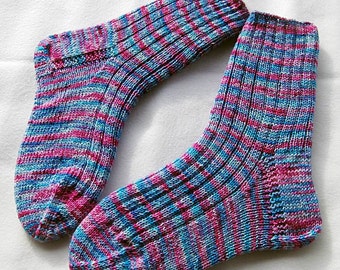 Hand Knit Socks for Women UK 5-7, US 7-9 Piratenwolle handdyed Nr. 21
