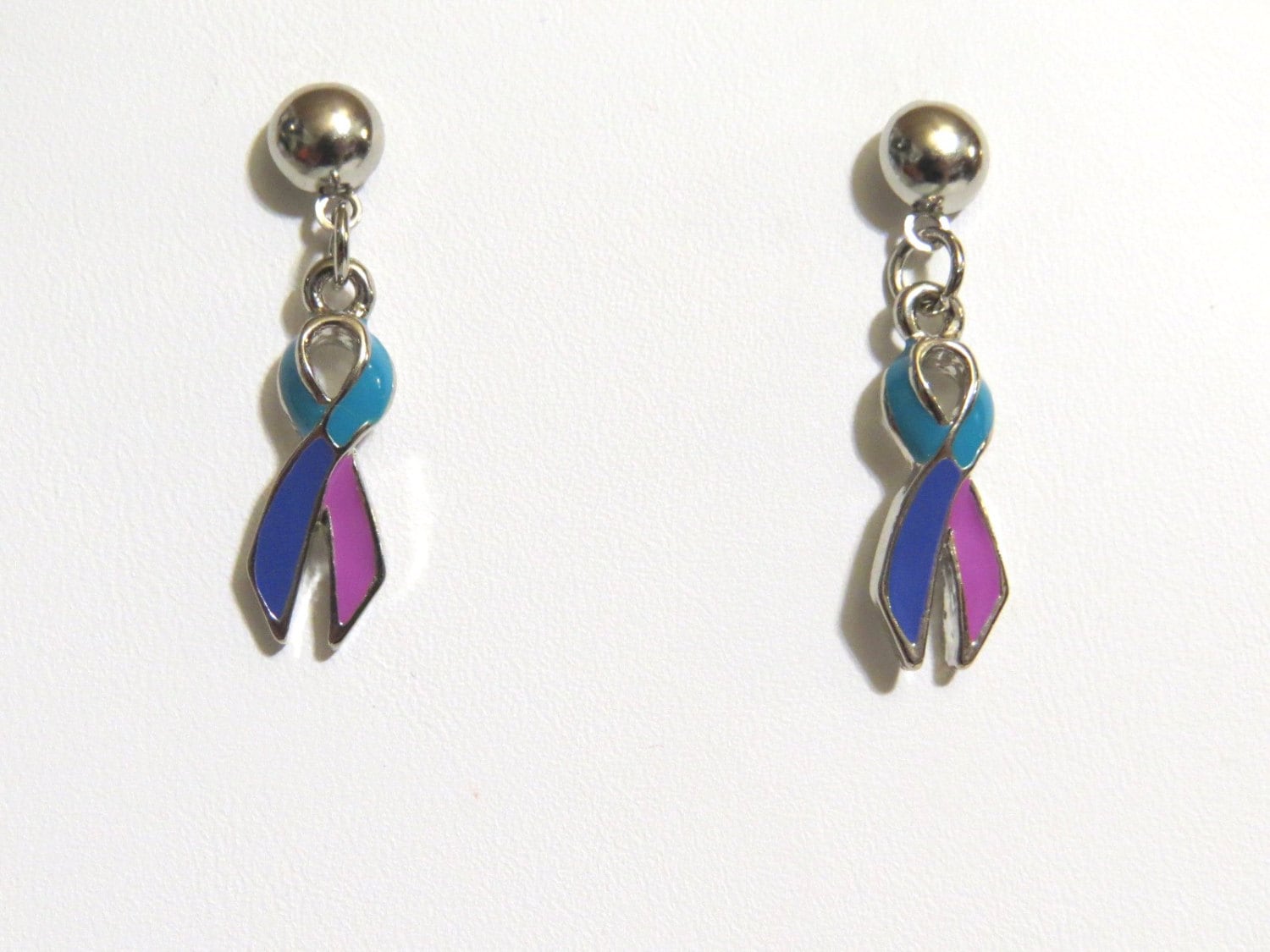 Thyroid Cancer Earrings. Thyroid Cancer ribbon. Surgical