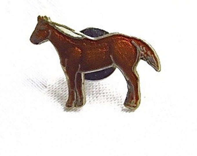 CLEARANCE Vintage Horse Tie Tack Equestrian Enamel Lapel Pin Pony