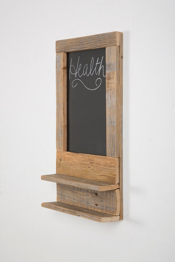 Chalk Board with Display Shelves by DrakestoneDesigns on Etsy