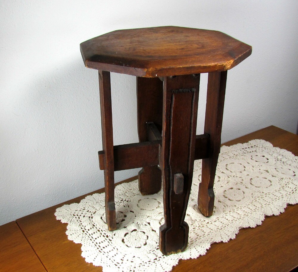 Rustic Hand Made Small Table Plant Stand by AtticAndBarnTwo