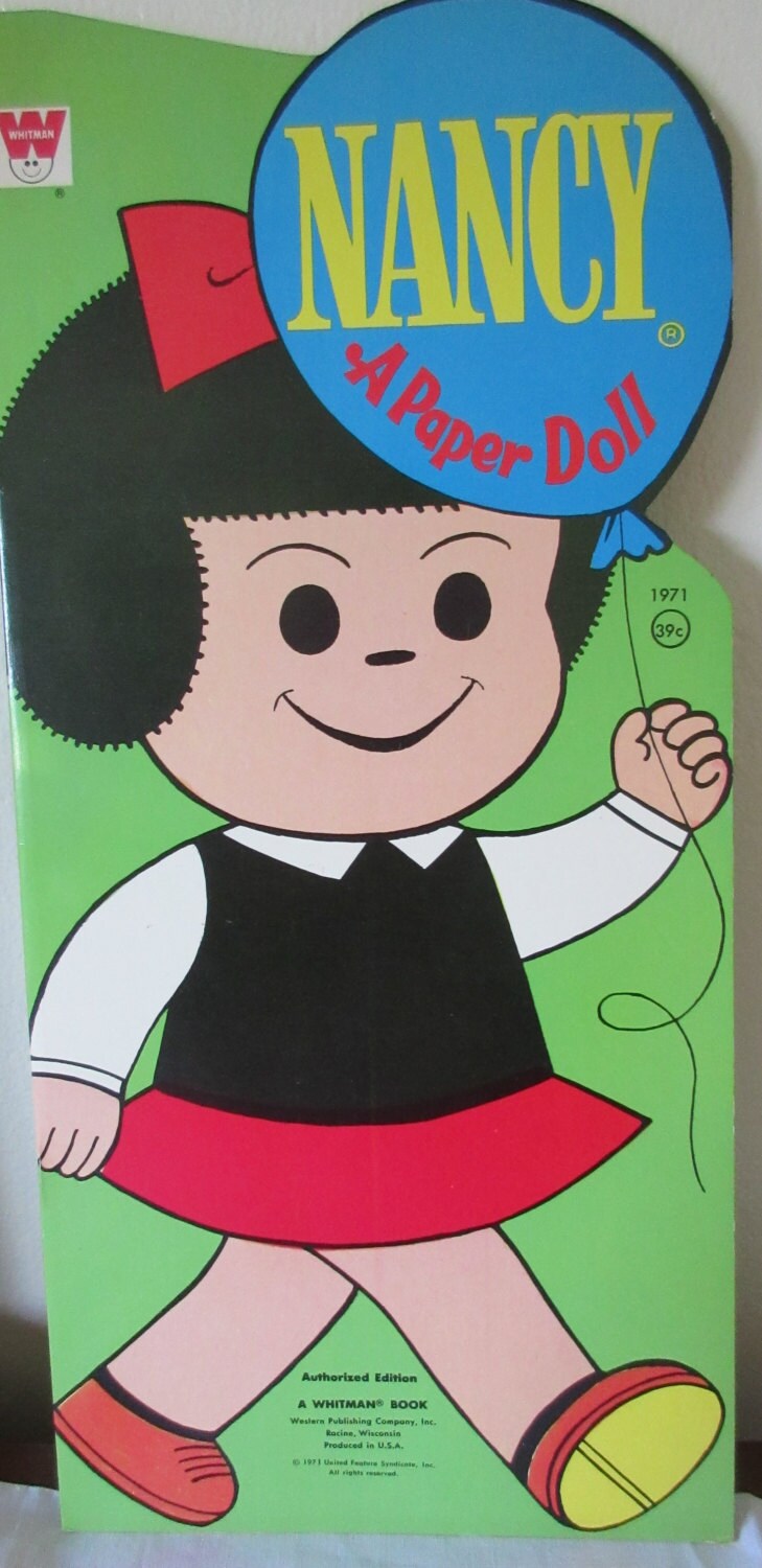 Vintage 1971 Nancy Comic Book Character Paper Doll Book by