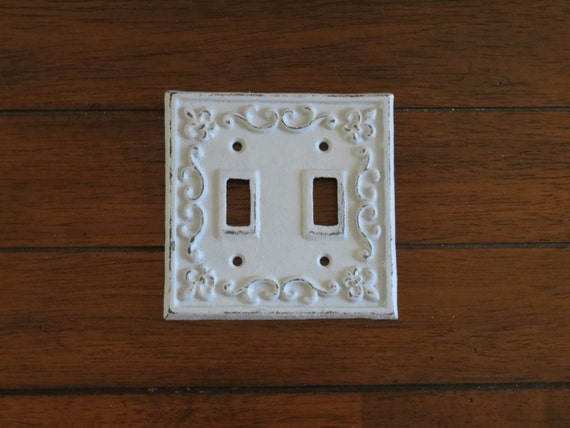 double light switch plate shabby chic switchplate cast iron double light switch plate shabby chic switchplate cast iron
