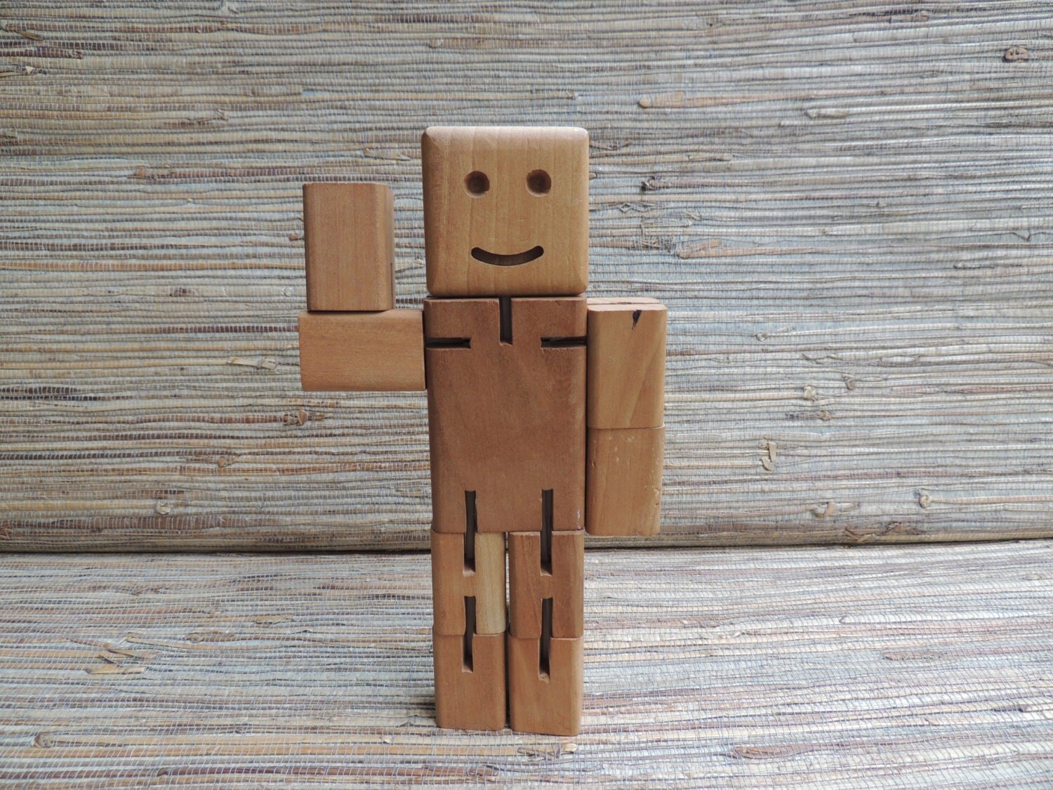 Vintage Posable Wooden Robot Man Toy