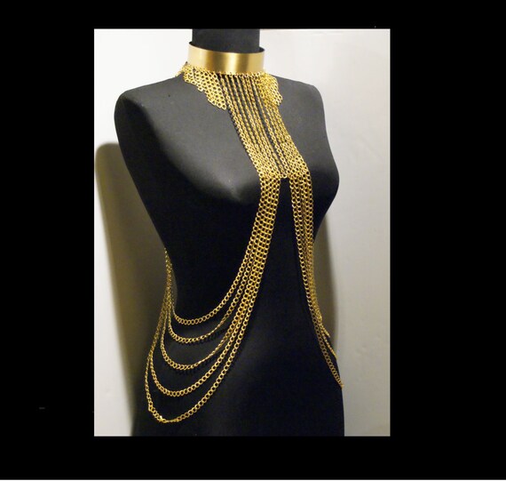 gold body chain body chain necklace body chain by BeyhanAkman