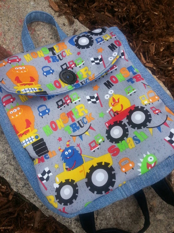 Monster Truck Toddler Backpack Boys Backpack