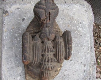 Architectural Salvage Fragment Primative Wood Figural carving rearing Horse