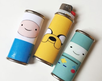 Adventure Time Character Metal Lighter Case Finn the Human, Jake the Dog & Bmo