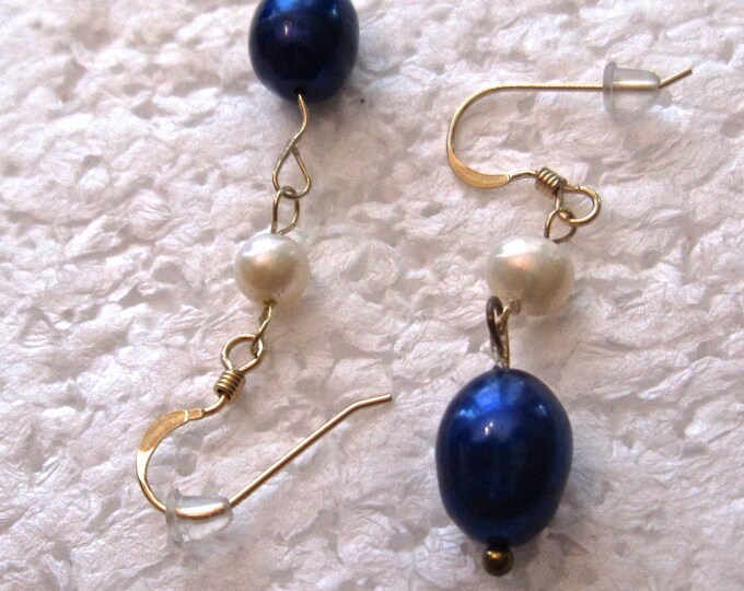 Culture Pearl Earrings, Cultured, All Metal Gold Filled E198